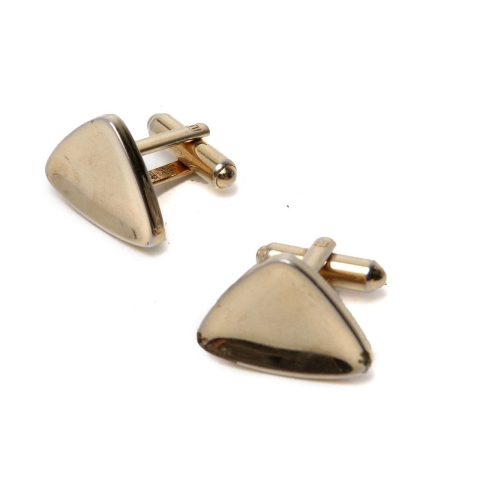 Vintage Hickok Goldtone Cufflinks Metal Retro Triangle Evening Party Fancy
